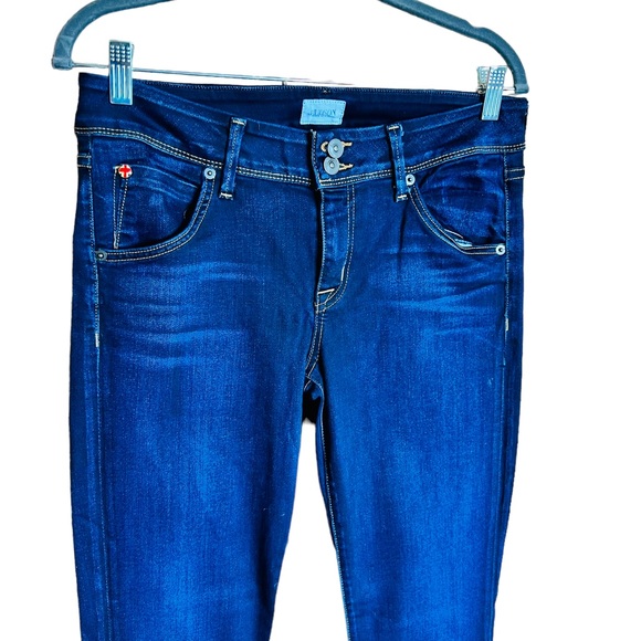 HUDSON 90s Vintage Beth Baby Boot Low Rise Jeans Size 30 Flat Pockets Stretchy - Picture 2 of 10